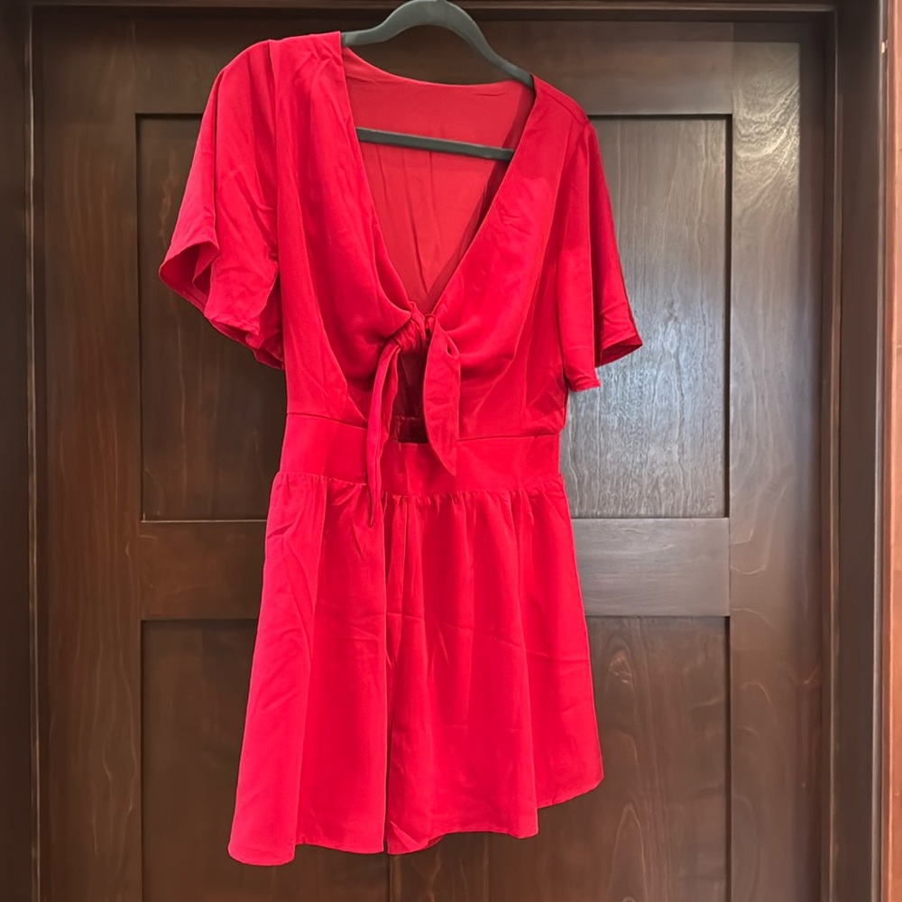 Red shorts romper, size Medium, NWOT